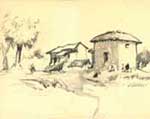 sketch of village