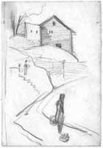 sketch of village